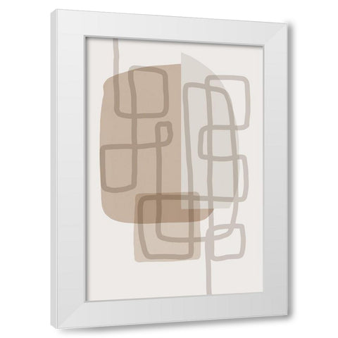 Minimal Lines 5 White Modern Wood Framed Art Print by Urban Epiphany