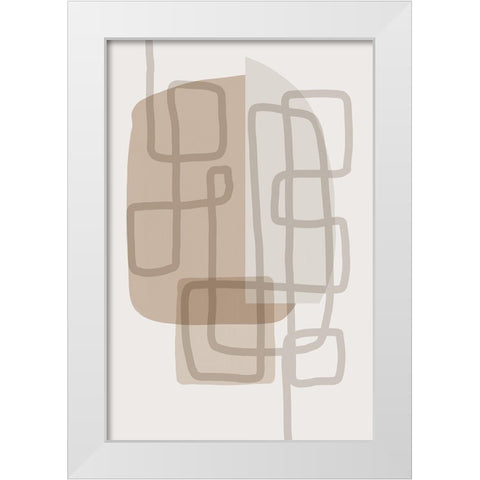 Minimal Lines 5 White Modern Wood Framed Art Print by Urban Epiphany