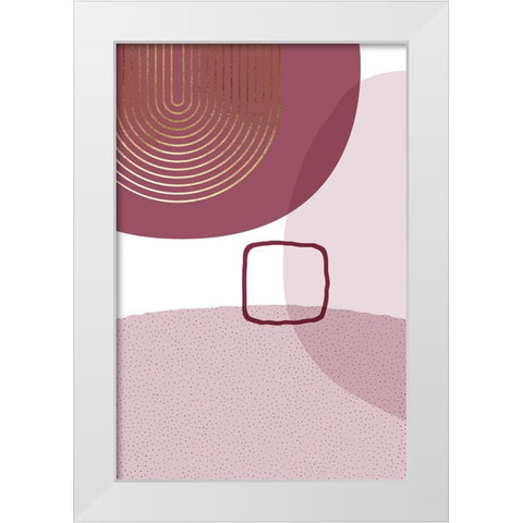 Abstract Minimalist Burgundy Gold 2 White Modern Wood Framed Art Print by Urban Epiphany