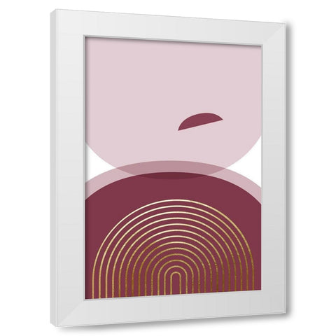 Abstract Minimalist Burgundy Gold 4 White Modern Wood Framed Art Print by Urban Epiphany