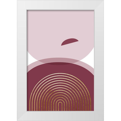 Abstract Minimalist Burgundy Gold 4 White Modern Wood Framed Art Print by Urban Epiphany
