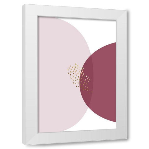 Abstract Minimalist Burgundy Gold 5 White Modern Wood Framed Art Print by Urban Epiphany