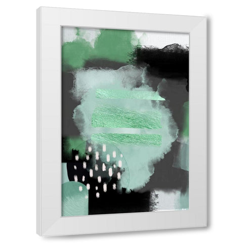 Green Meditation White Modern Wood Framed Art Print by Urban Epiphany
