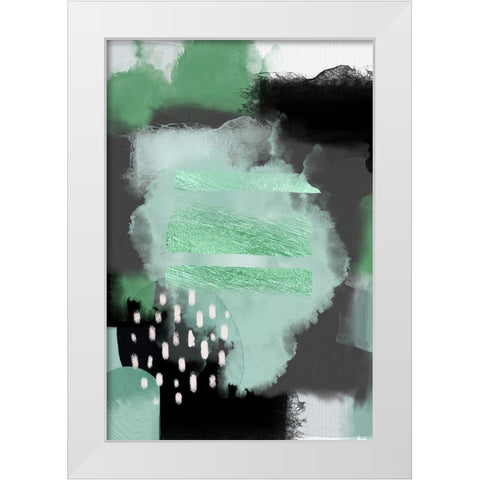 Green Meditation White Modern Wood Framed Art Print by Urban Epiphany