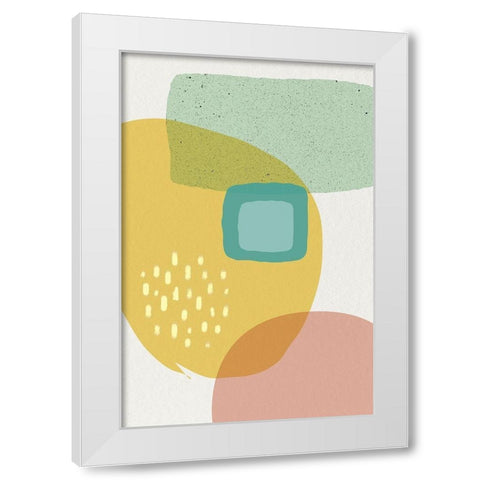 Mid Century Brights 1 White Modern Wood Framed Art Print by Urban Epiphany