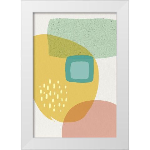 Mid Century Brights 1 White Modern Wood Framed Art Print by Urban Epiphany