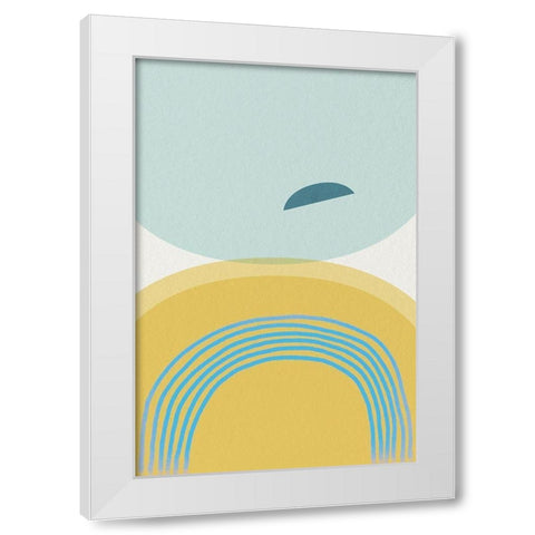 Mid Century Brights 5 White Modern Wood Framed Art Print by Urban Epiphany