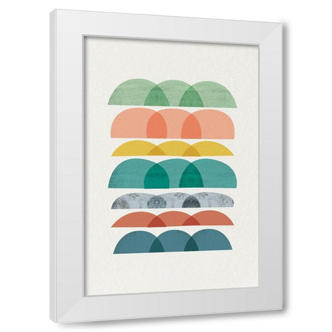 Mid Century Brights 7 White Modern Wood Framed Art Print by Urban Epiphany