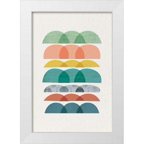 Mid Century Brights 7 White Modern Wood Framed Art Print by Urban Epiphany
