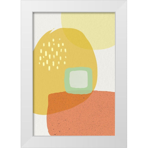 Mid Century Brights 8 White Modern Wood Framed Art Print by Urban Epiphany