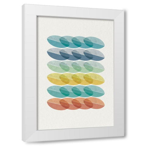Mid Century Brights 9 White Modern Wood Framed Art Print by Urban Epiphany
