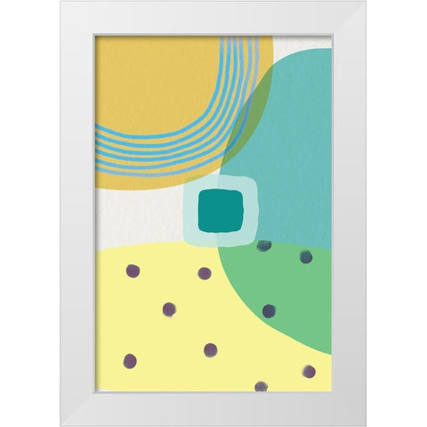 Mid Century Brights 10 White Modern Wood Framed Art Print by Urban Epiphany