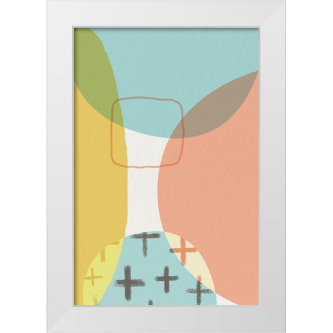 Mid Century Brights 11 White Modern Wood Framed Art Print by Urban Epiphany
