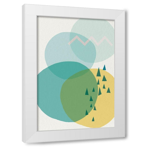 Mid Century Brights 12 White Modern Wood Framed Art Print by Urban Epiphany