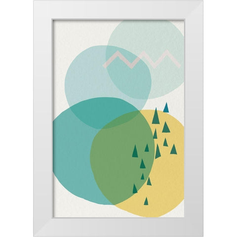 Mid Century Brights 12 White Modern Wood Framed Art Print by Urban Epiphany