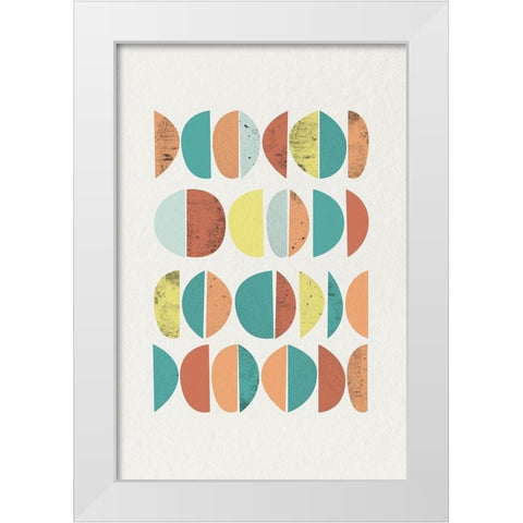 Mid Century Brights 14 White Modern Wood Framed Art Print by Urban Epiphany