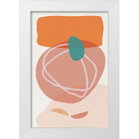 Mid Century Brights 15 White Modern Wood Framed Art Print by Urban Epiphany