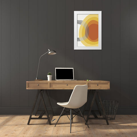 Mid Century Brights 16 White Modern Wood Framed Art Print by Urban Epiphany