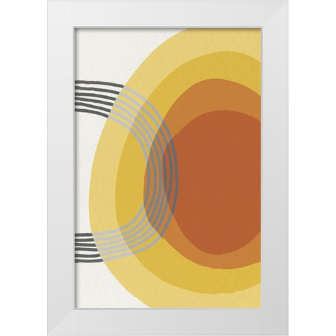 Mid Century Brights 16 White Modern Wood Framed Art Print by Urban Epiphany