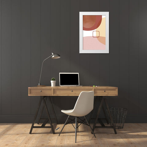 Minimalist Desert Tones 5 White Modern Wood Framed Art Print by Urban Epiphany
