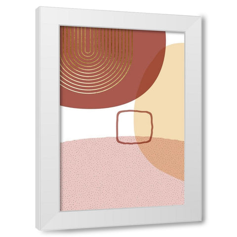 Minimalist Desert Tones 5 White Modern Wood Framed Art Print by Urban Epiphany
