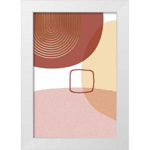 Minimalist Desert Tones 5 White Modern Wood Framed Art Print by Urban Epiphany