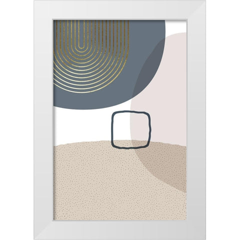 Neutral Tones 5 White Modern Wood Framed Art Print by Urban Epiphany