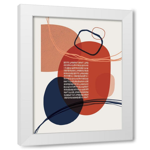 Abstract Red Clay White Modern Wood Framed Art Print by Urban Epiphany