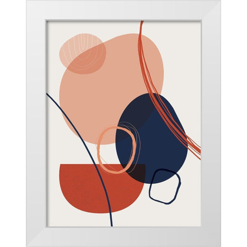 Abstract Red Clay 2 White Modern Wood Framed Art Print by Urban Epiphany