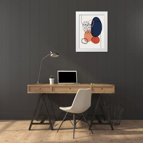 Abstract Red Clay 3 White Modern Wood Framed Art Print by Urban Epiphany