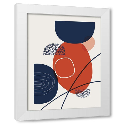 Abstract Red Clay 4 White Modern Wood Framed Art Print by Urban Epiphany