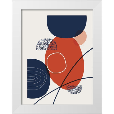 Abstract Red Clay 4 White Modern Wood Framed Art Print by Urban Epiphany