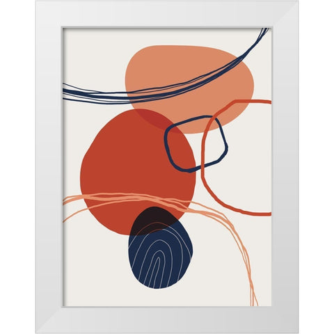 Abstract Red Clay 5 White Modern Wood Framed Art Print by Urban Epiphany
