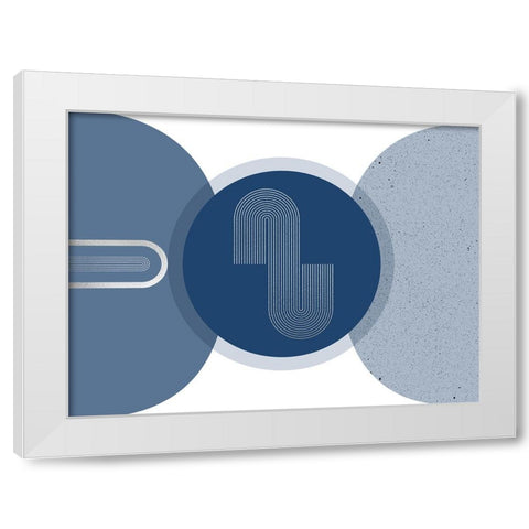 Mid Century Glam Navy Silver 2 White Modern Wood Framed Art Print by Urban Epiphany