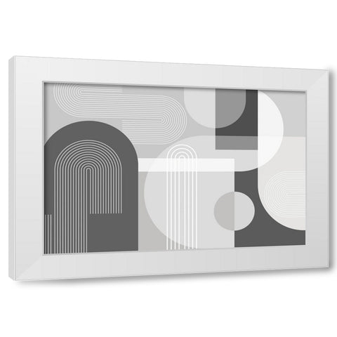 Abstract Arches Gray 2 White Modern Wood Framed Art Print by Urban Epiphany