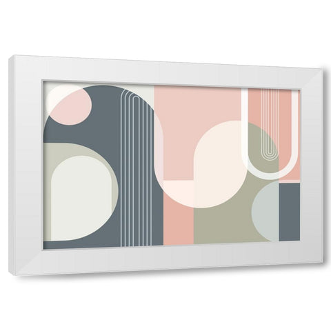 Mid Century Abstract Arches 1 White Modern Wood Framed Art Print by Urban Epiphany