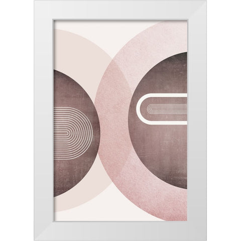 MidCentury Arches Pink Burgundy 2 White Modern Wood Framed Art Print by Urban Epiphany