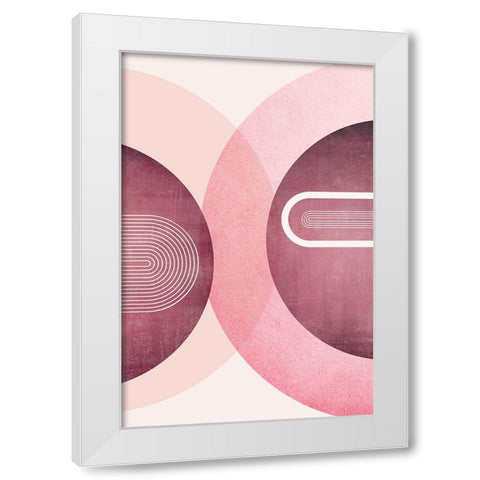 Mid Century Arches Pink Burgundy 2 White Modern Wood Framed Art Print by Urban Epiphany