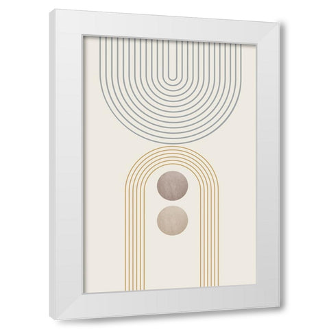 Mid Century Minimalist Boho 1 White Modern Wood Framed Art Print by Urban Epiphany