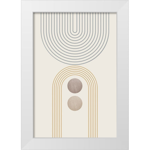 Mid Century Minimalist Boho 1 White Modern Wood Framed Art Print by Urban Epiphany