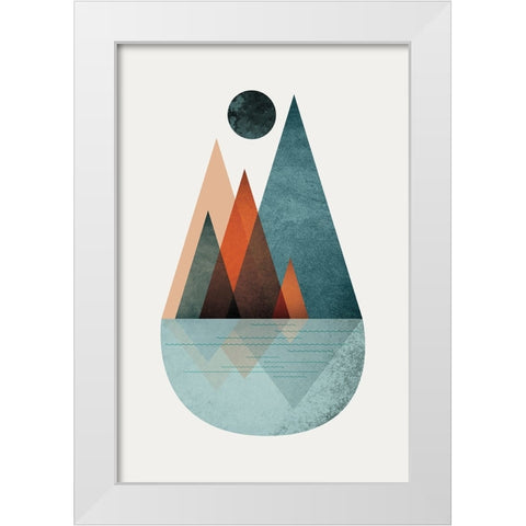 Minimalist Mid Century Orange Teal 2 White Modern Wood Framed Art Print by Urban Epiphany