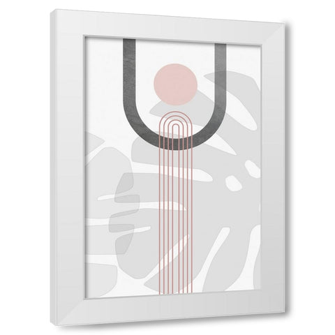 Modern Mid Century Abstract Pink Grey 1 White Modern Wood Framed Art Print by Urban Epiphany