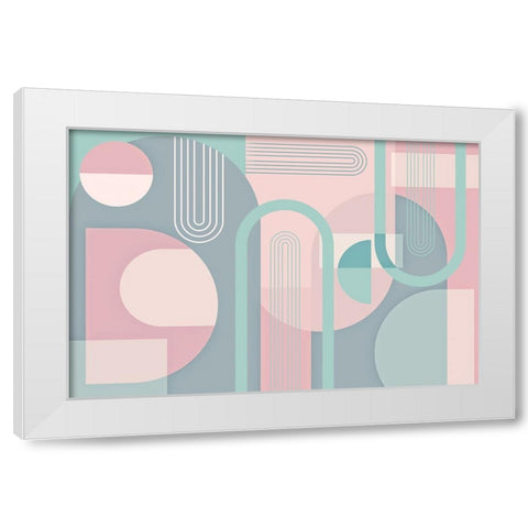 Abstract Arches Pastel White Modern Wood Framed Art Print by Urban Epiphany