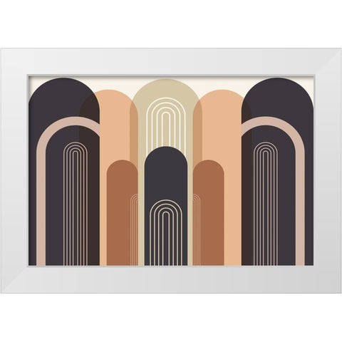 Mid Century Arches White Modern Wood Framed Art Print by Urban Epiphany