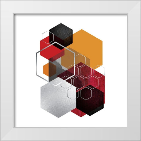 Hot Geo 3 White Modern Wood Framed Art Print by Urban Epiphany