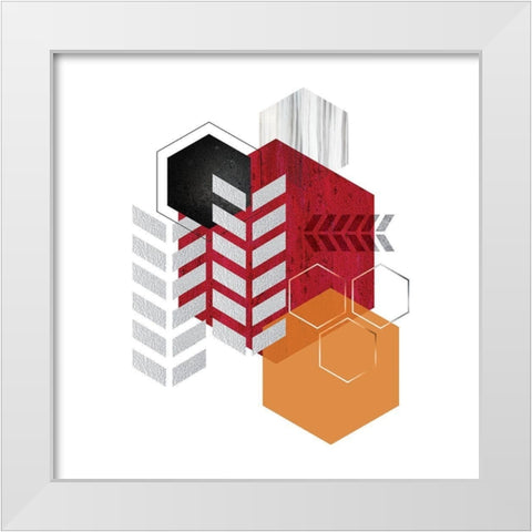 Hot Geo 4 White Modern Wood Framed Art Print by Urban Epiphany