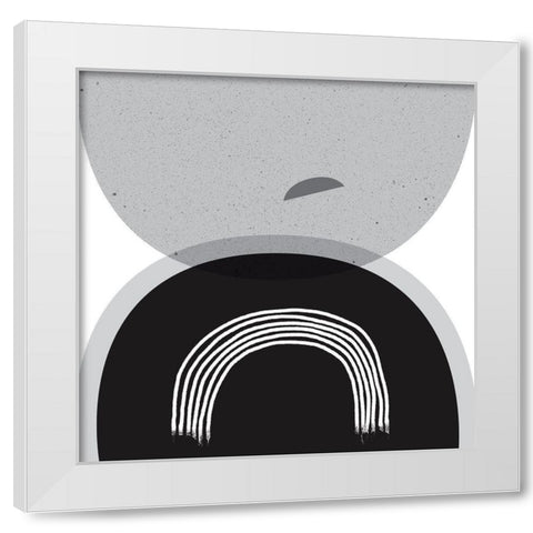 Black Grey Minimalist SQ White Modern Wood Framed Art Print by Urban Epiphany