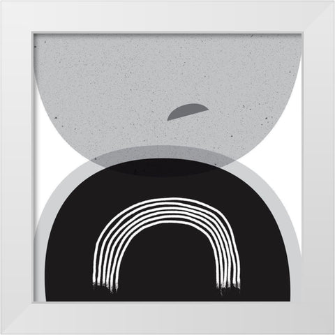Black Grey Minimalist SQ White Modern Wood Framed Art Print by Urban Epiphany