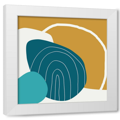 Minimalist Playful 5 White Modern Wood Framed Art Print by Urban Epiphany