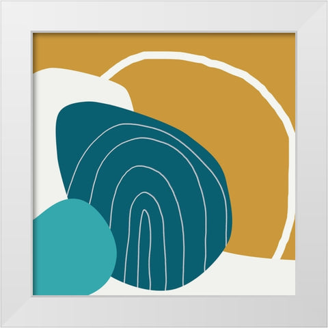 Minimalist Playful 5 White Modern Wood Framed Art Print by Urban Epiphany